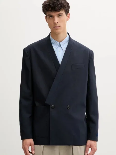 Вълнено сако Kenzo тъмносиньо