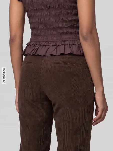 Spodnie sztruksowe o kroju regular fit z zaznaczonymi model AMELIE' Cambio