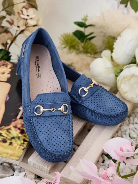 Ажурни мокасини Resti синьо