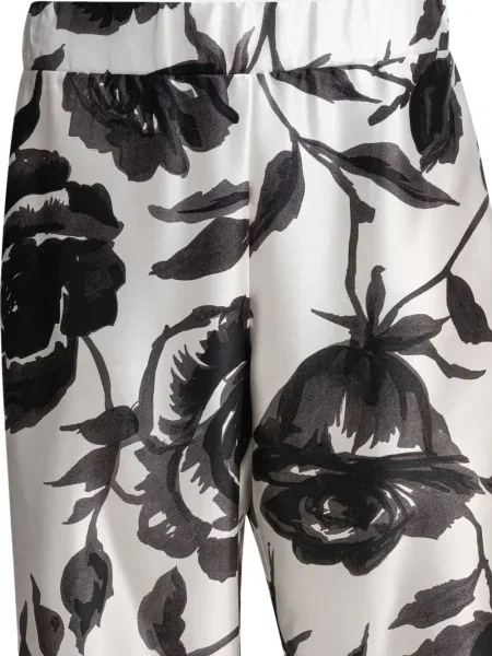 Pantaloni Sleep No More de mătase cu imagine alb