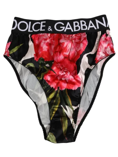 Класически бикини Dolce & Gabbana на цветя с принт черно