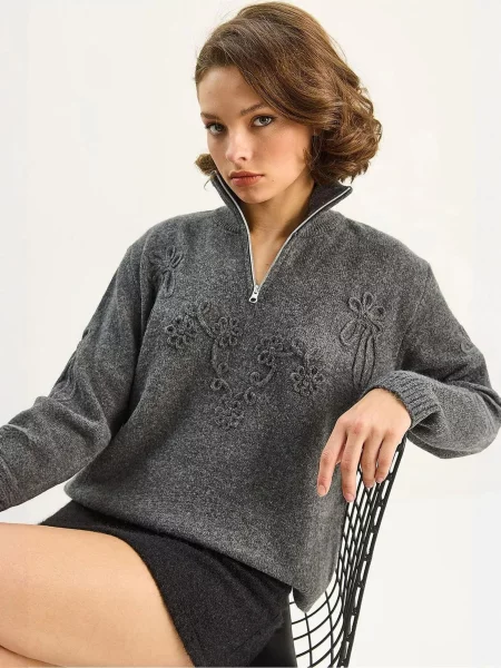 Bianco Lucci Svetr Pullover antracitová