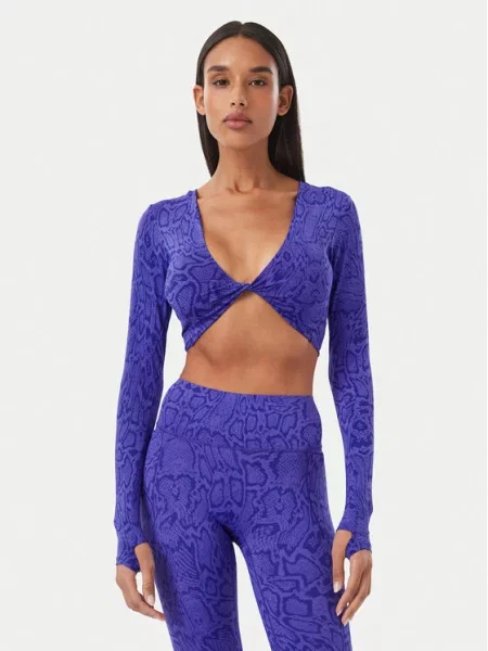 T-shirt adidas Primelift Workout Snake Twist Reversible Long Sleeve Solar Purple/ Pure Purple M ljubičasta