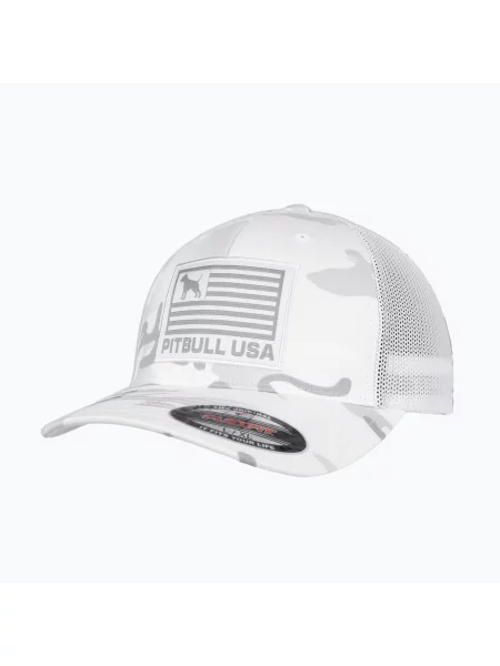 Șapcă pentru bărbați Pitbull Mesh Full Cap Pitbull Usa Multicam white/camouflage alb