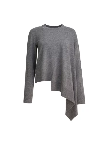 Sweter Alexander Mcqueen wełniany asymetryczny szary