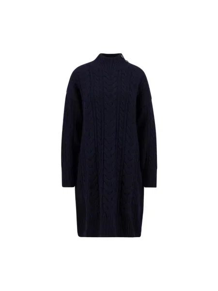 Mała sukienka mini Barbour wełniana garniturowa niebieska