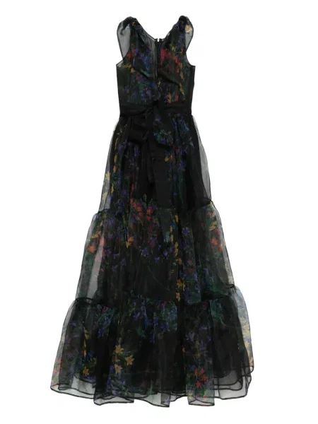 Rochie maxi Miau By Clara Rotescu cu model floral de costum negru