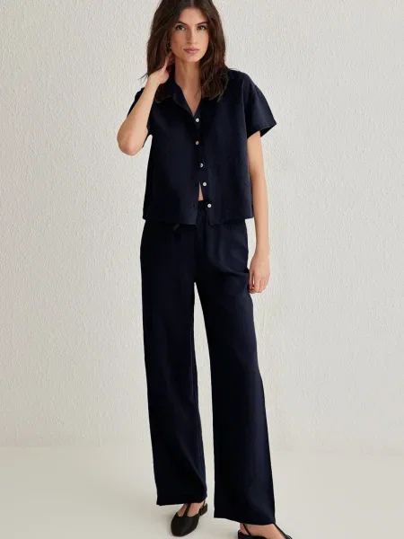 Trendyol Costum cu pantaloni marin albastru