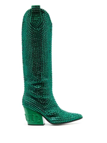 Botine Philipp Plein de cristal verde