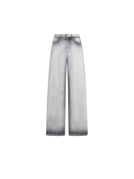 Jeansy Dior dzwony szare