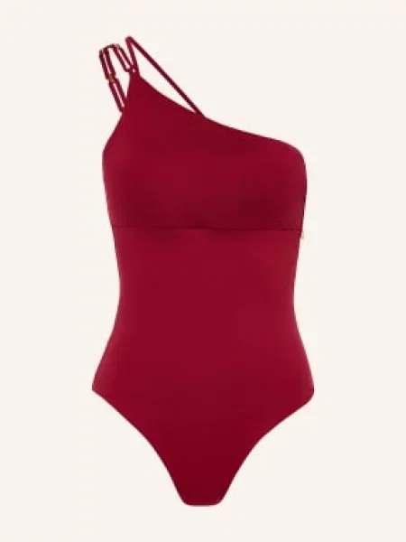 Max Mara Beachwear Jednoramenné Plavky Bchcappa tmavě červená
