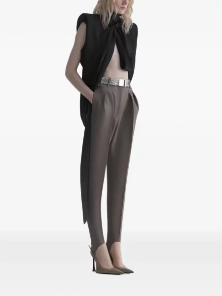 Top Mugler drapat negru