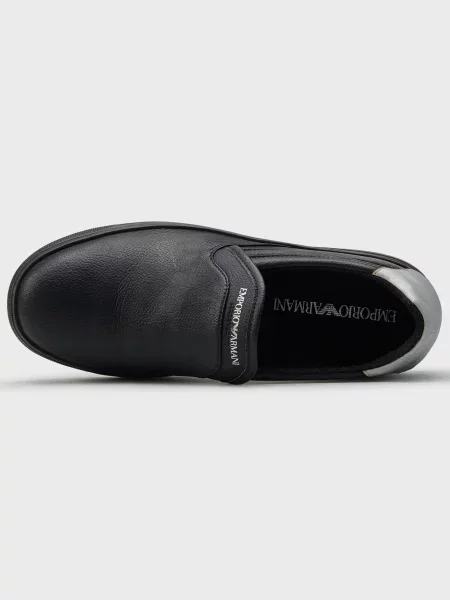 Мокасины Emporio Armani слипон черные