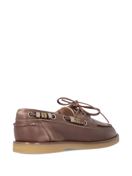 Loafers Pinko με κορδόνια με δαντέλα καφέ