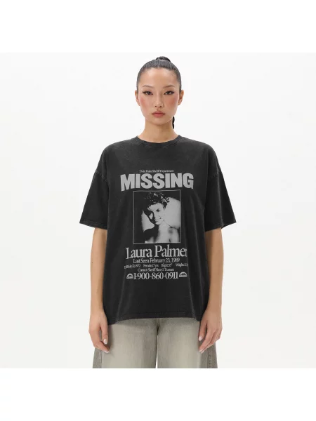 Cropp футболка з принтом Twin Peaks чорна