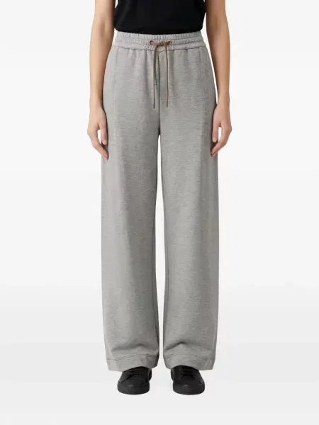 Pantaloni Brunello Cucinelli alergare cu cordon gri