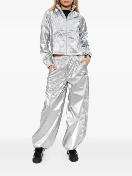 Дънки Adidas с принт с леопардов принт сребристо