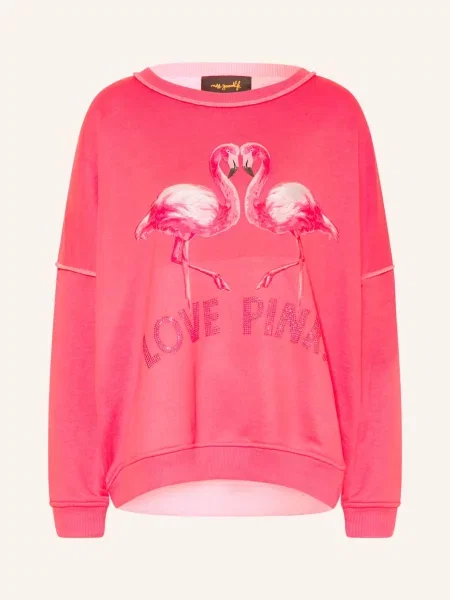 Miss Goodlife Mikina Oversize S Ozdobnými Kamínky neonově / světle / starorůžová růžová