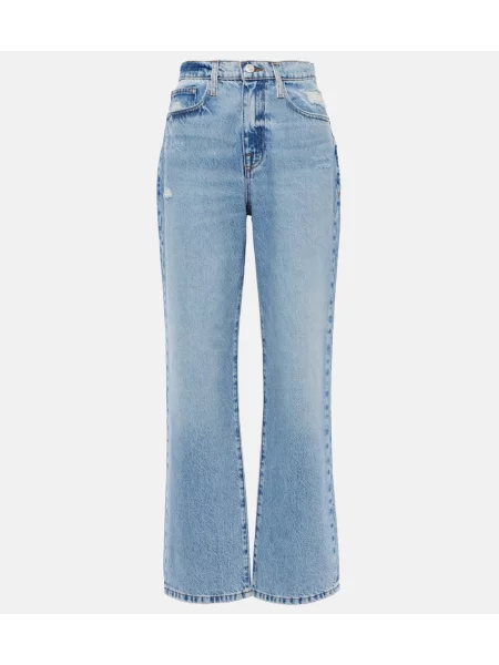 Blugi drepți Frame cu talie înaltă albastru