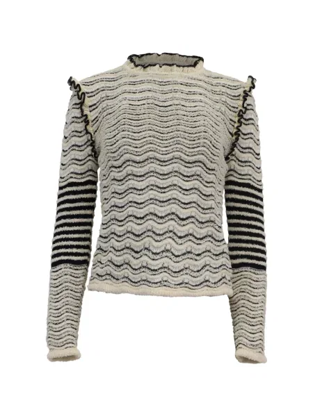 Pulover Ulla Johnson cu dungi tricotate cu volane