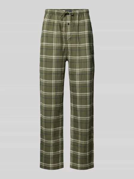 Spodnie od piżamy o kroju comfort fit z czystej bawełny Polo Ralph Lauren Underwear oliwkowe