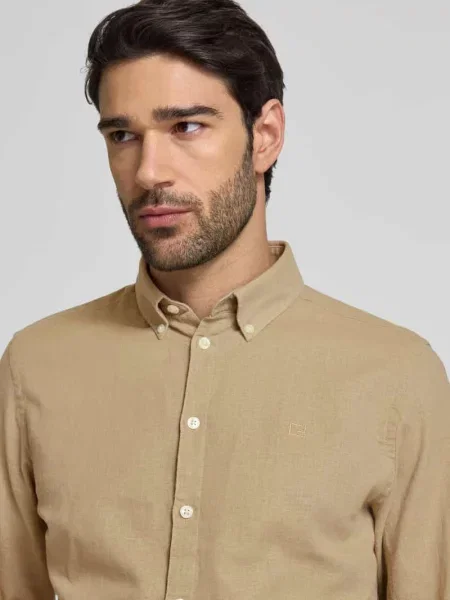 Koszula lniana o kroju regular fit z kołnierzykiem typu button down model ‘Anton’ Casual Friday