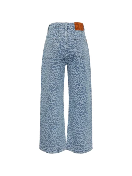 Blugi Rally Movement cu imagine cu model leopard albastru