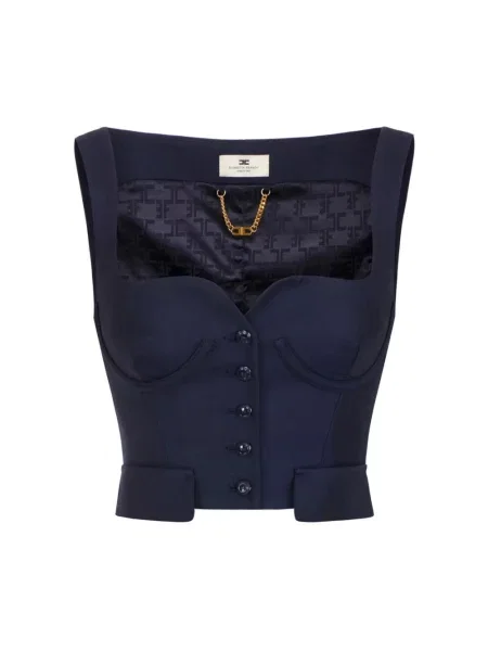 Top Elisabetta Franchi tiulowy niebieski