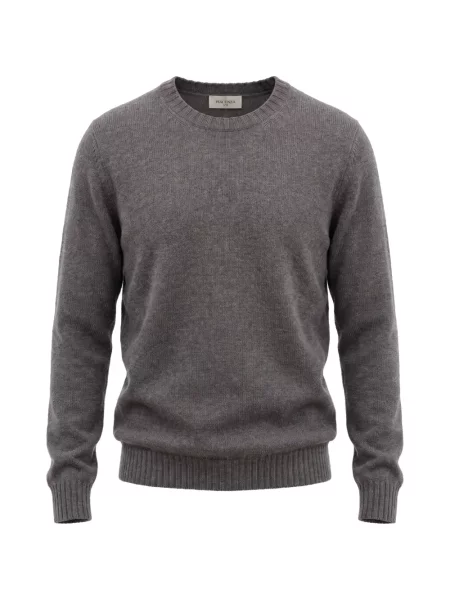 Pulover Piacenza Cashmere din cașmir cu decolteu rotund gri