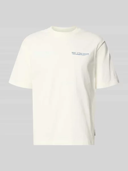 T-shirt o kroju relaxed fit z czystej bawełny Marc O'polo Denim biała