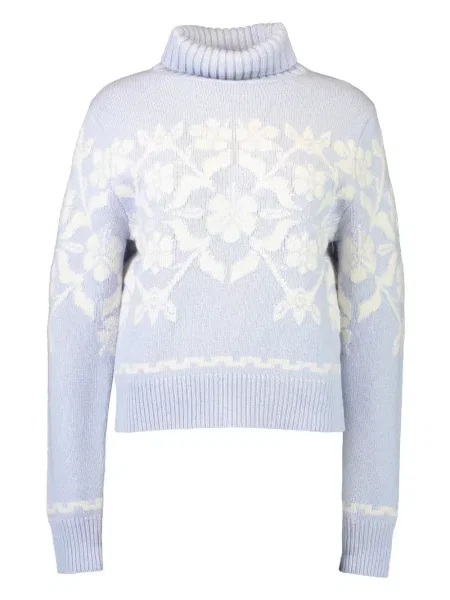 Sweter High Sport w kwiatki niebieski