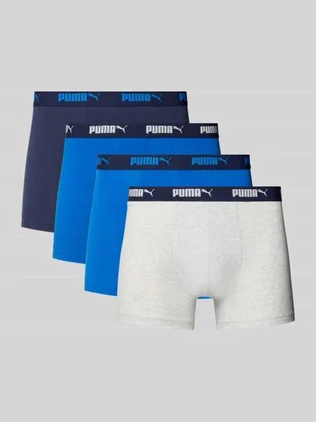 Obcisłe bokserki w zestawie 4 szt. z elastycznym paskiem z logo Puma granatowe