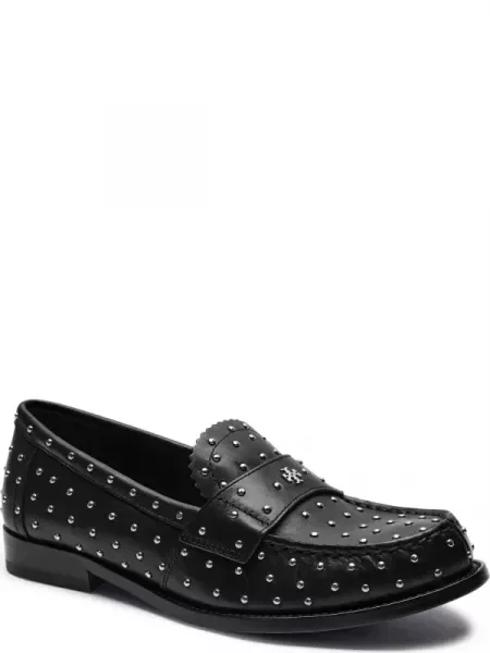 TORY BURCH Bőr mokaszin fekete