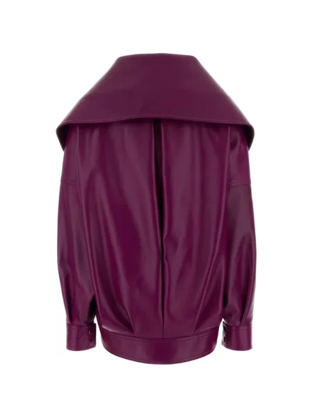 Kožená bunda Balenciaga fialová
