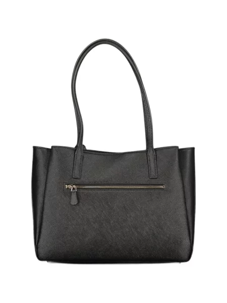 Geantă shopper Guess cu autograf negru