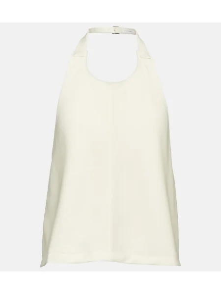 Top Wardrobe.nyc de lână cu gât halter alb