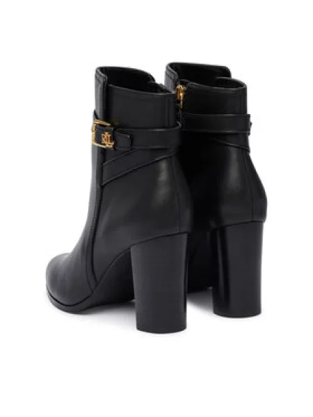 LAUREN RALPH LAUREN Bokacsizma Brooke II Calfskin Bootie Heel fekete