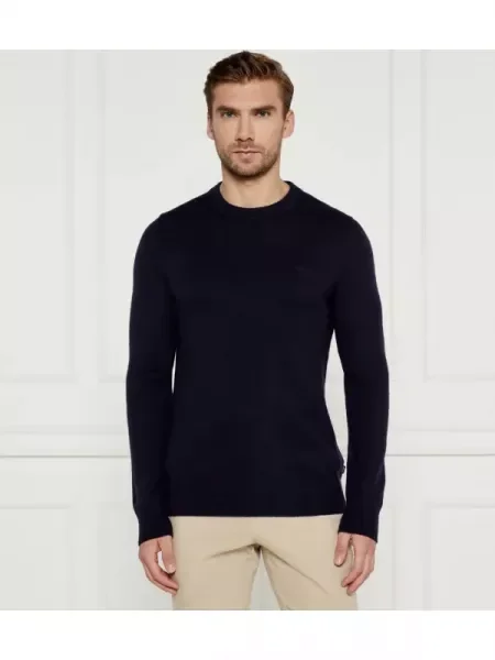 Joop! Jeans Gyapjú kötött pulóver Laurelo kék