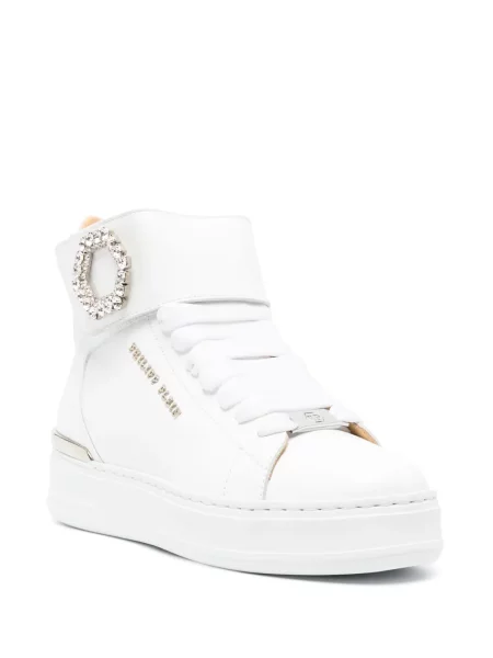 Δερμάτινος τοπ Philipp Plein λευκό