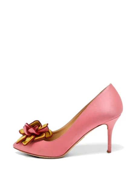 Pantofi cu toc Charlotte Olympia cu model floral roz