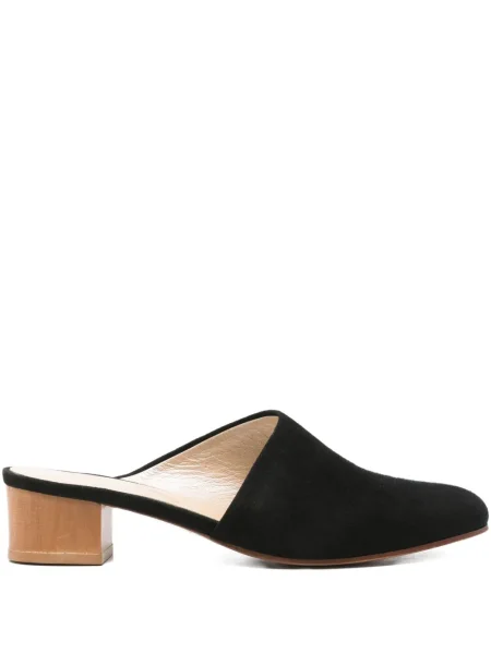 Papuci tip mules Anne Thomas din piele de căprioară negru