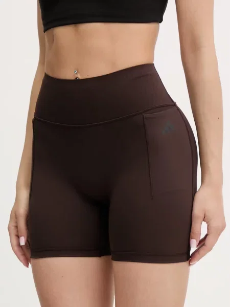 Adidas Performance σορτς αθλητικά γυναικεία καφέ