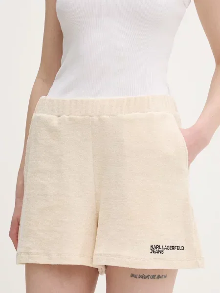 Szorty jeansowe Karl Lagerfeld Jeans beżowe