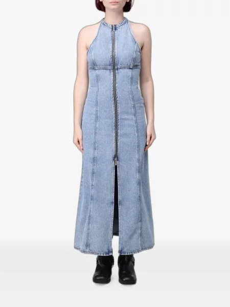 Rochie maxi Armani Exchange cu gât halter albastru