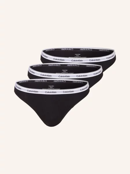 Calvin Klein Slipové Kalhotky Modern Logo 3 Kusy V Balení černá