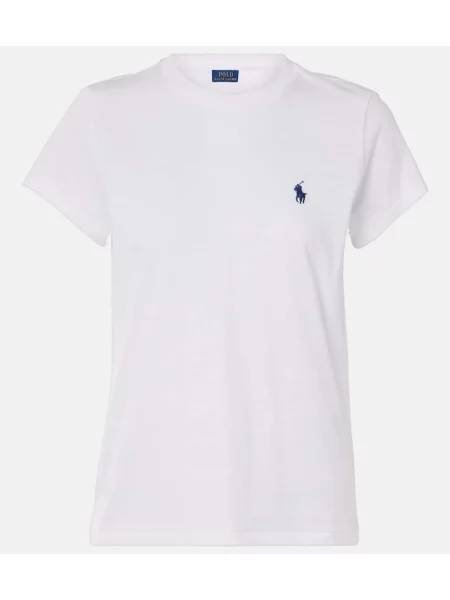 Tricou Polo Ralph Lauren din jerseu alb