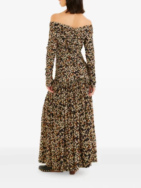 Rochie maxi Farm Rio cu model floral de costum negru