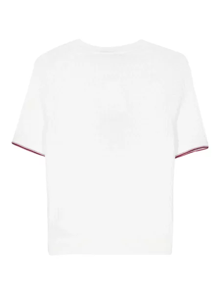 Siuvinėtas megztas palaidinė be rankovių Tommy Hilfiger balta