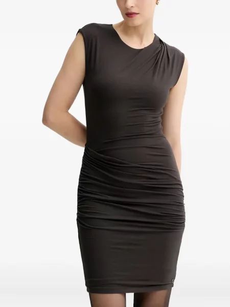 Rochie mini Guess drapată maro