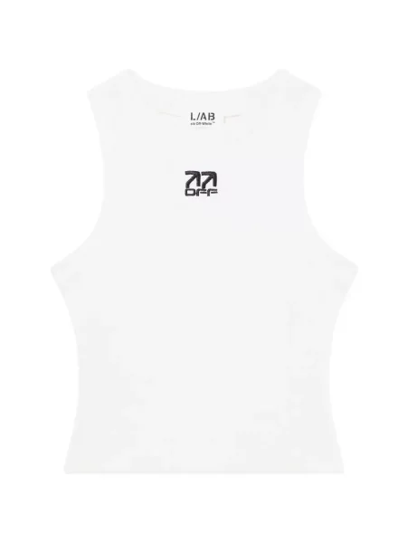 Плетен подрязан топ L/ab C/o Off-white бяло